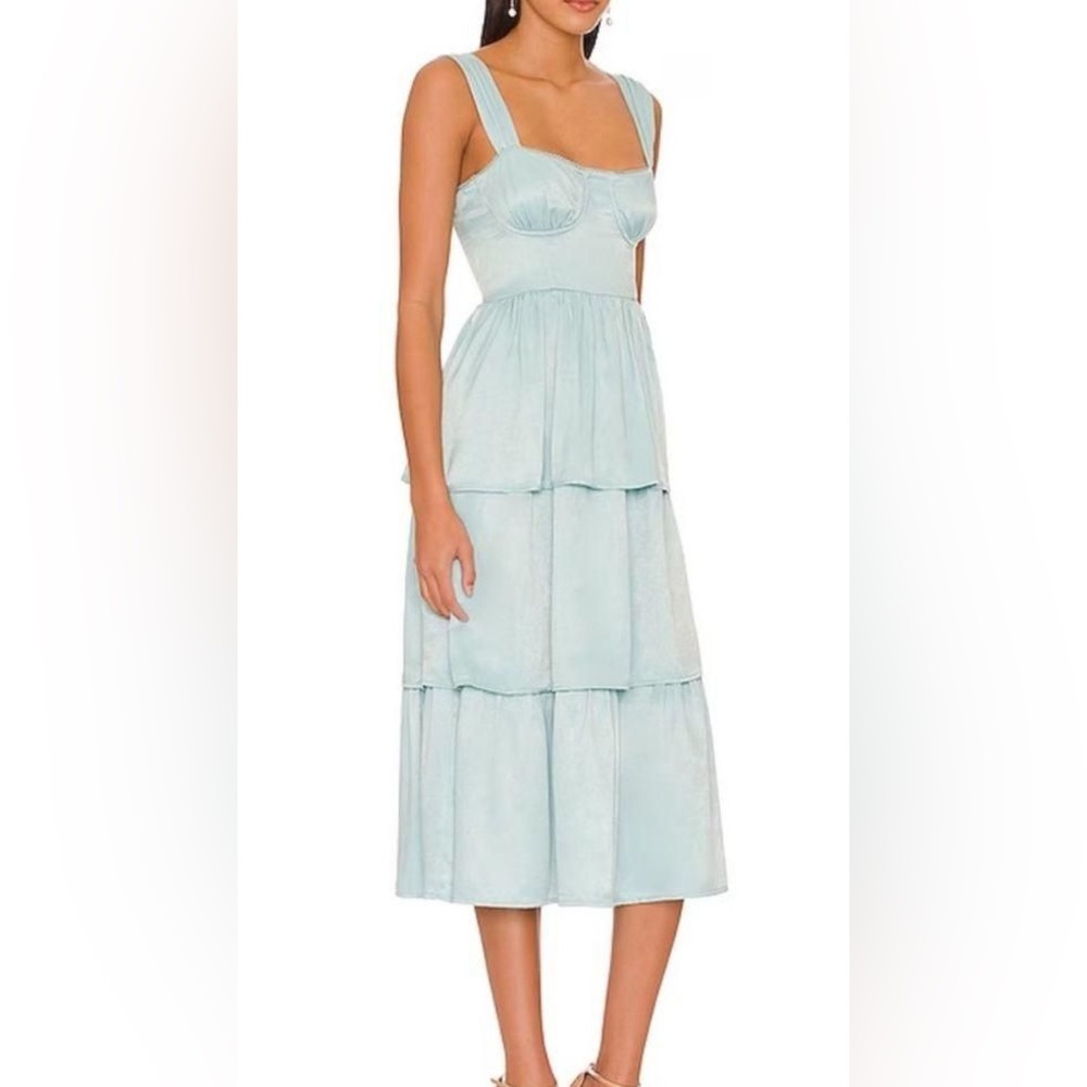 WeWoreWhat Corset Midi Dress in Baby Blue